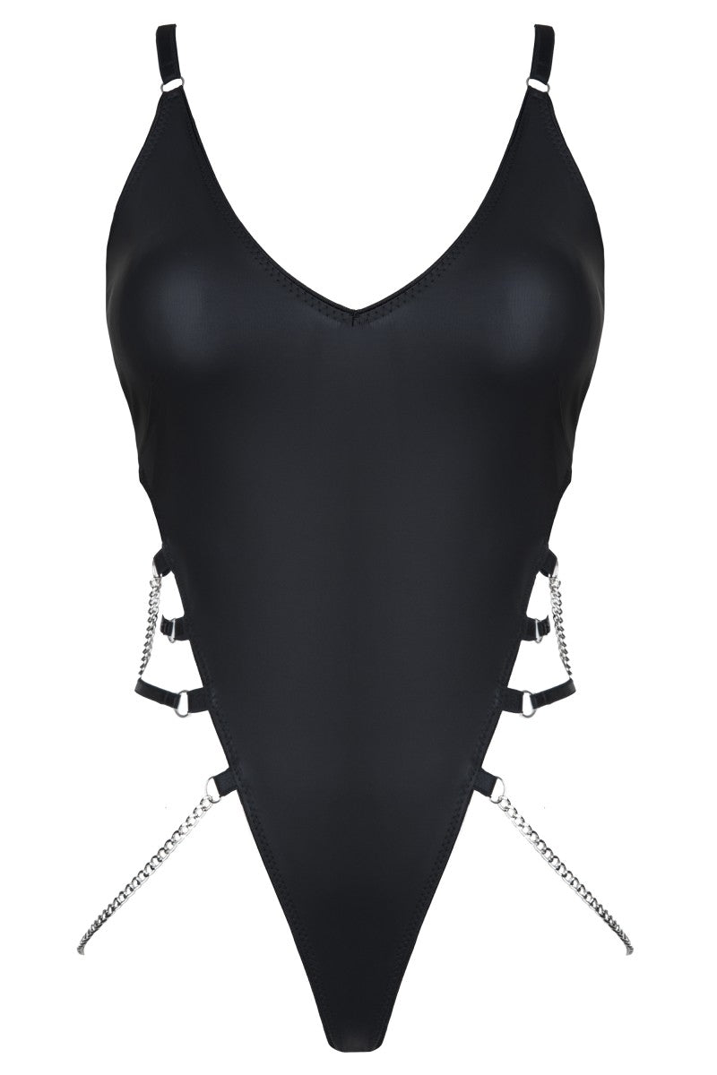 schwarzer Ketten-Body DDLitai001 - XXL-0