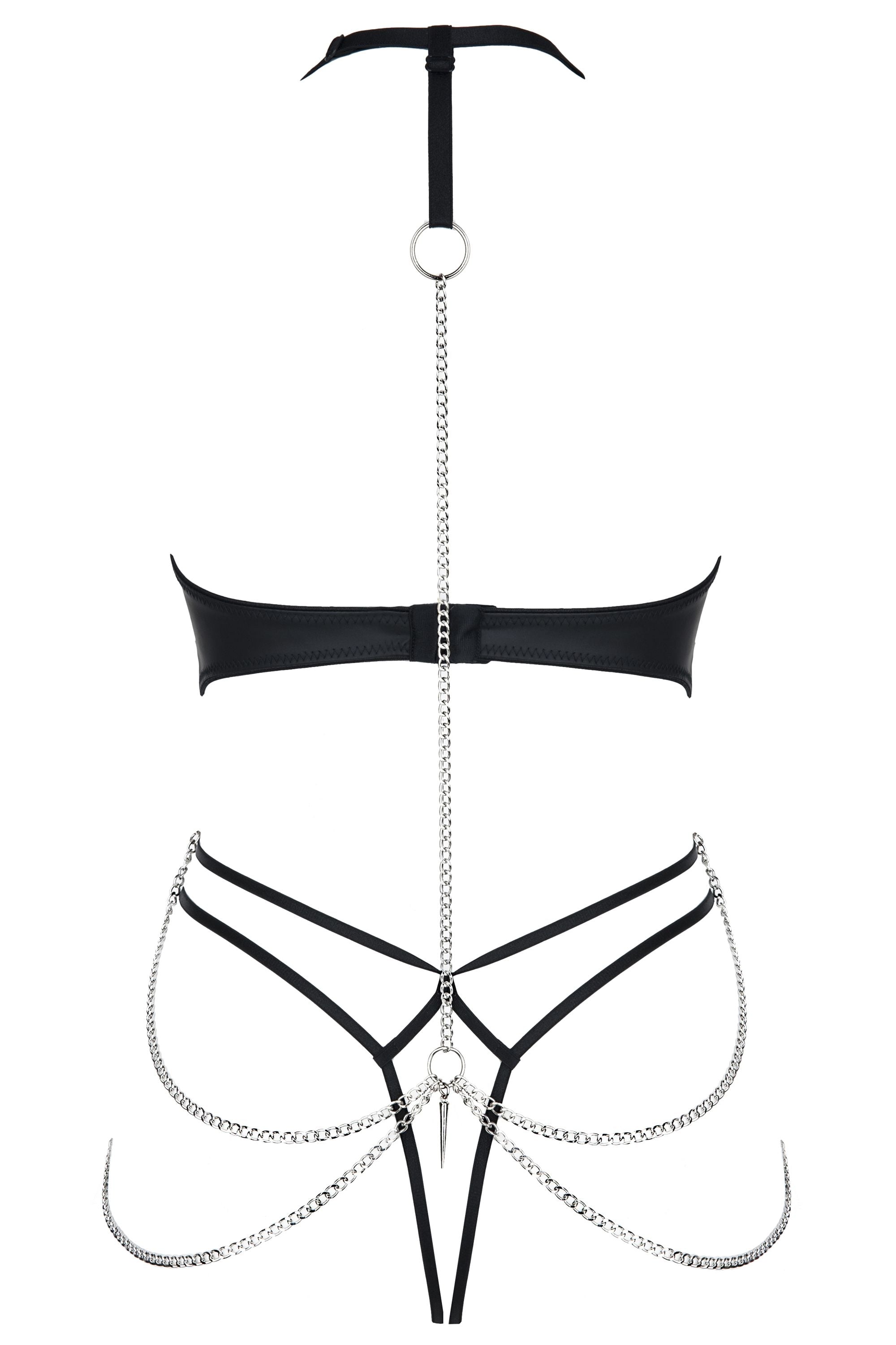 schwarzer Ketten-Body DDLitai001 - XXL-1